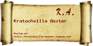 Kratochvilla Aszter névjegykártya